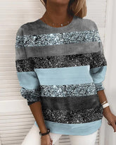 Randig tröja med rund hals